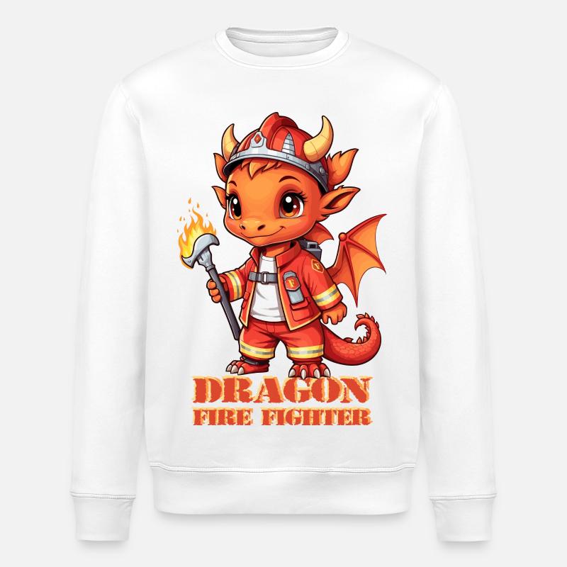 Drachen Feuerwehr - Stanley/Stella Unisex Bio-Sweatshirt ROLLER - Weiß