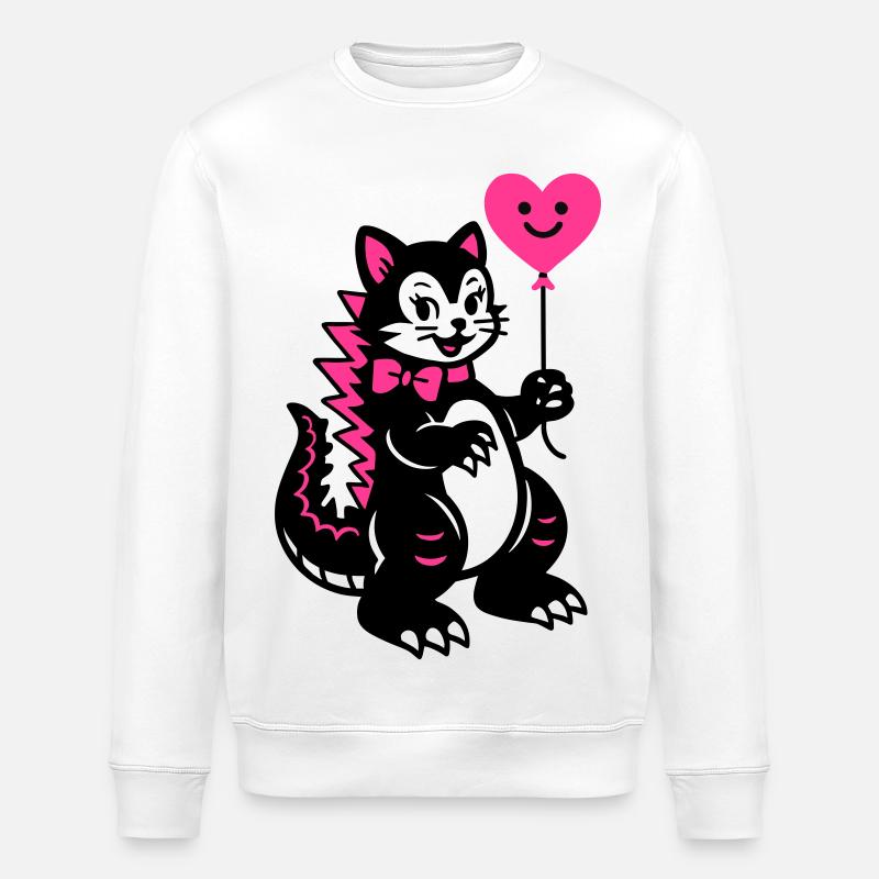 Chat Monstre Rose - Sweat bio ROLLER Stanley/Stella Unisexe - blanc