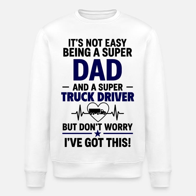 Herz + LKW-Fahrer – Super Papa Berufskraftfahrer - Stanley/Stella Unisex Bio-Sweatshirt ROLLER - Weiß