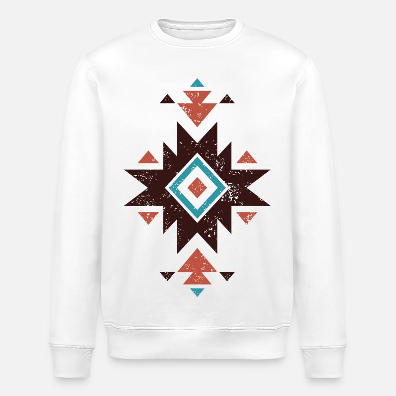 Boho Diamond Emblem - Stanley/Stella ROLLER Unisex Organic Sweatshirt - white