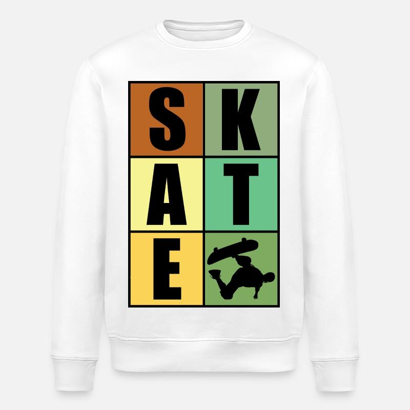 skate skateboard - Sweat bio ROLLER Stanley/Stella Unisexe - blanc