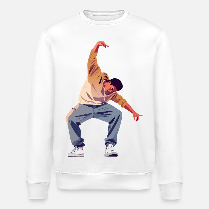 Breakdance Dancer Pose Freestyle Dancing Motif - Stanley/Stella ROLLER Unisex Organic Sweatshirt - white