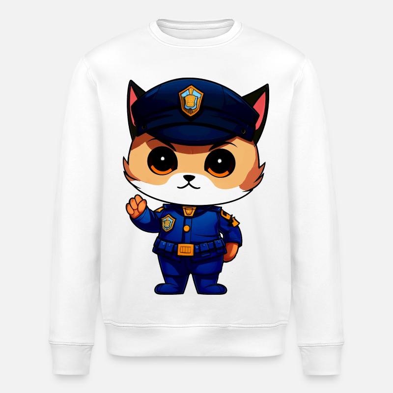 Policier chat - Sweat bio ROLLER Stanley/Stella Unisexe - blanc