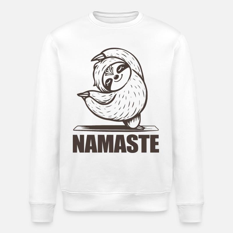 Faultier Namaste - Stanley/Stella Unisex Bio-Sweatshirt ROLLER - Weiß