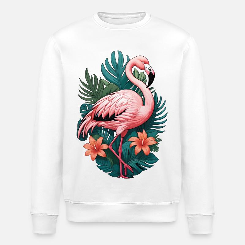 Flamingo - Stanley/Stella Unisex Bio-Sweatshirt ROLLER - Weiß