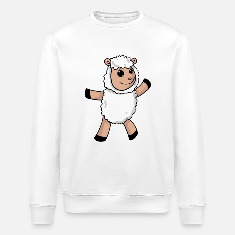 Schaf Kinder Motiv - Stanley/Stella Unisex Bio-Sweatshirt ROLLER - Weiß