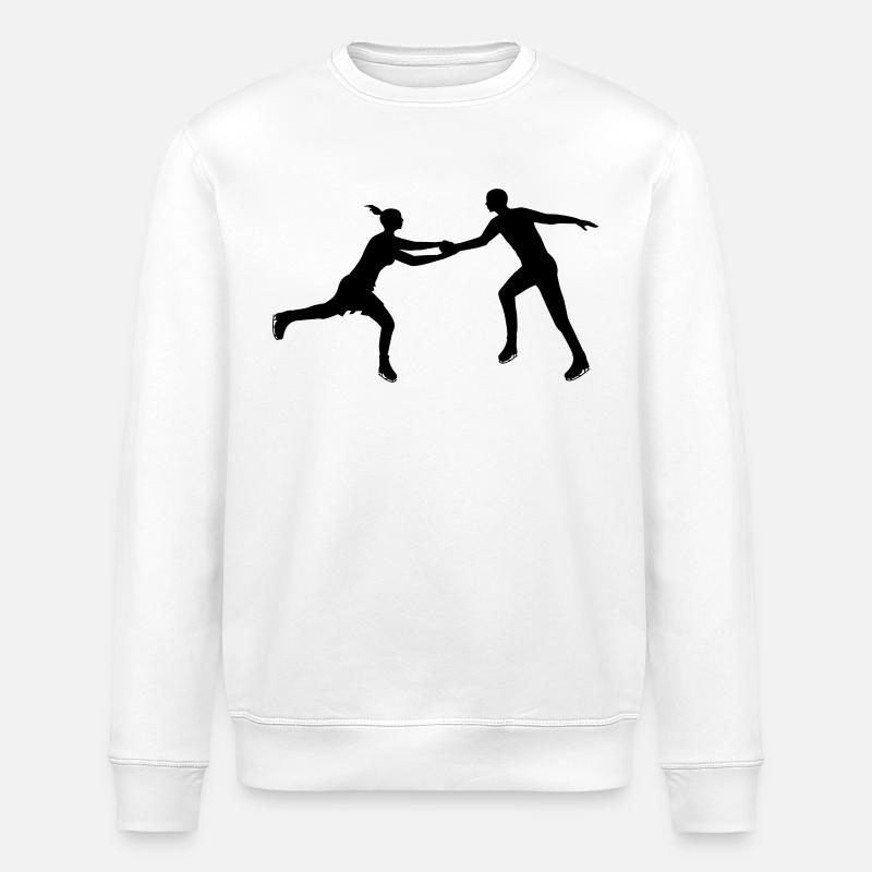 Eiskunstlauf Paar im Einklang - Stanley/Stella Unisex Bio-Sweatshirt ROLLER - Weiß