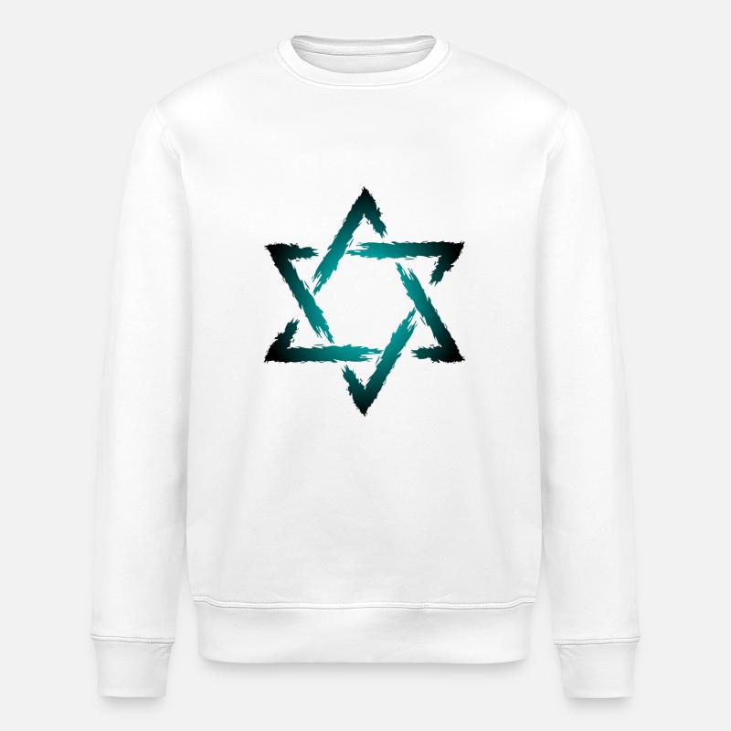 Davidstern - Stanley/Stella Unisex Bio-Sweatshirt ROLLER - Weiß