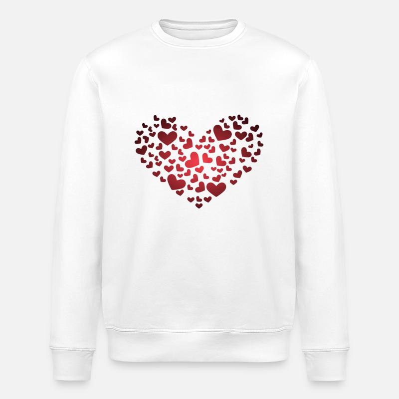 Herz aus Herzchen - Stanley/Stella Unisex Bio-Sweatshirt ROLLER - Weiß