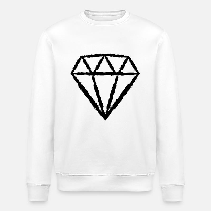 Diamant Schwarz Symbol - Stanley/Stella Unisex Bio-Sweatshirt ROLLER - Weiß
