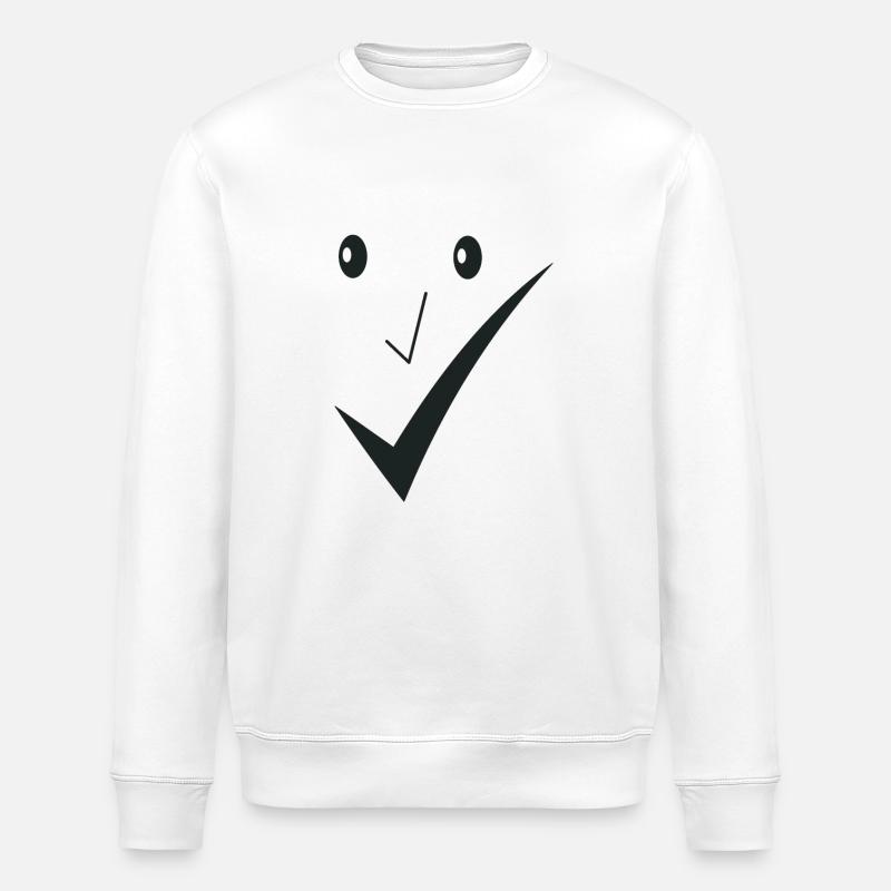 Feines Lächeln - Feines Gesicht D01. - Stanley/Stella Unisex Bio-Sweatshirt ROLLER - Weiß