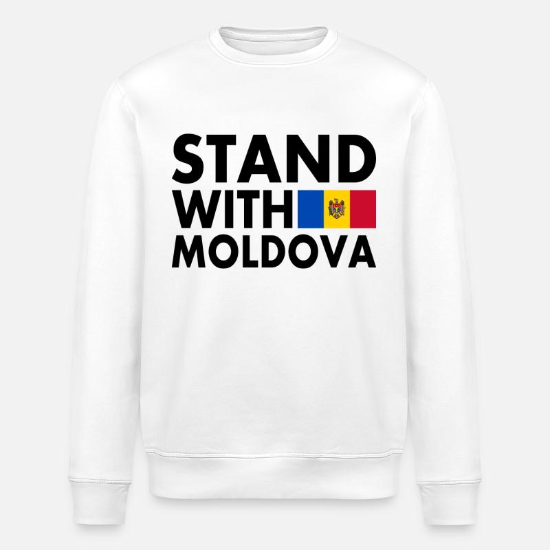 Stand with moldova - Stanley/Stella Unisex Bio-Sweatshirt ROLLER - Weiß