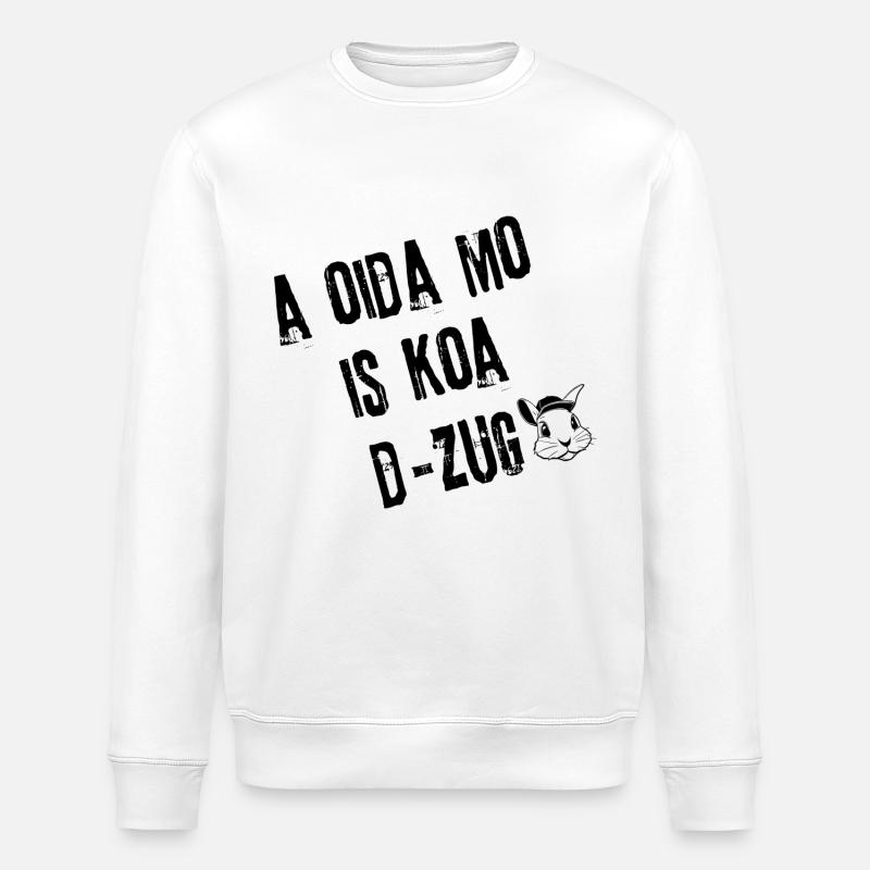 OidaMo_Zugfrei | Redewendung - Stanley/Stella Unisex Bio-Sweatshirt ROLLER - Weiß