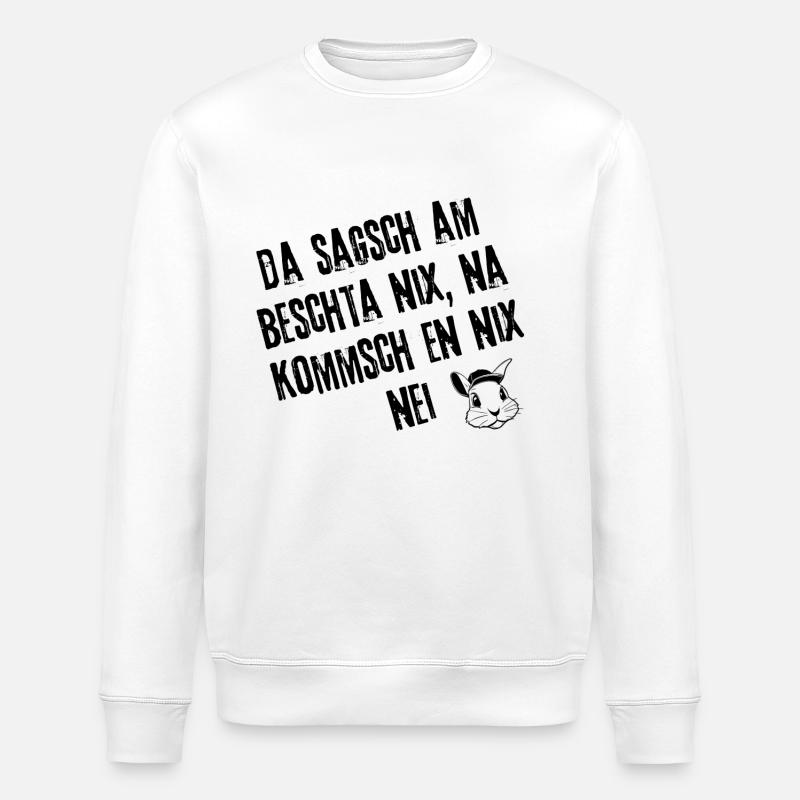 Kluger Schweiger | Redewendung - Stanley/Stella Unisex Bio-Sweatshirt ROLLER - Weiß