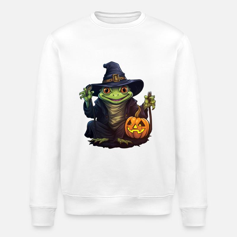 Grenouille d’Halloween - Sweat bio ROLLER Stanley/Stella Unisexe - blanc