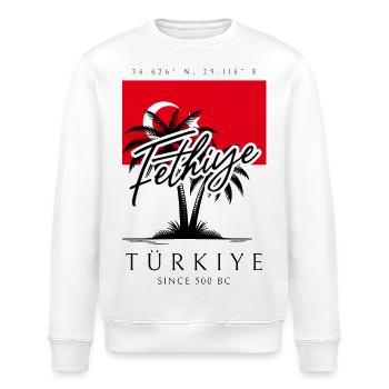 Fethiye Palmen Türkei Flagge Reise Souvenir - Stanley/Stella Unisex Bio-Sweatshirt ROLLER - Weiß - Vorne - Nik (191cm)