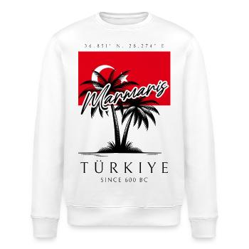 Marmaris Palmen Flagge Reise Souvenir - Stanley/Stella Unisex Bio-Sweatshirt ROLLER - Weiß - Vorne - Nik (191cm)