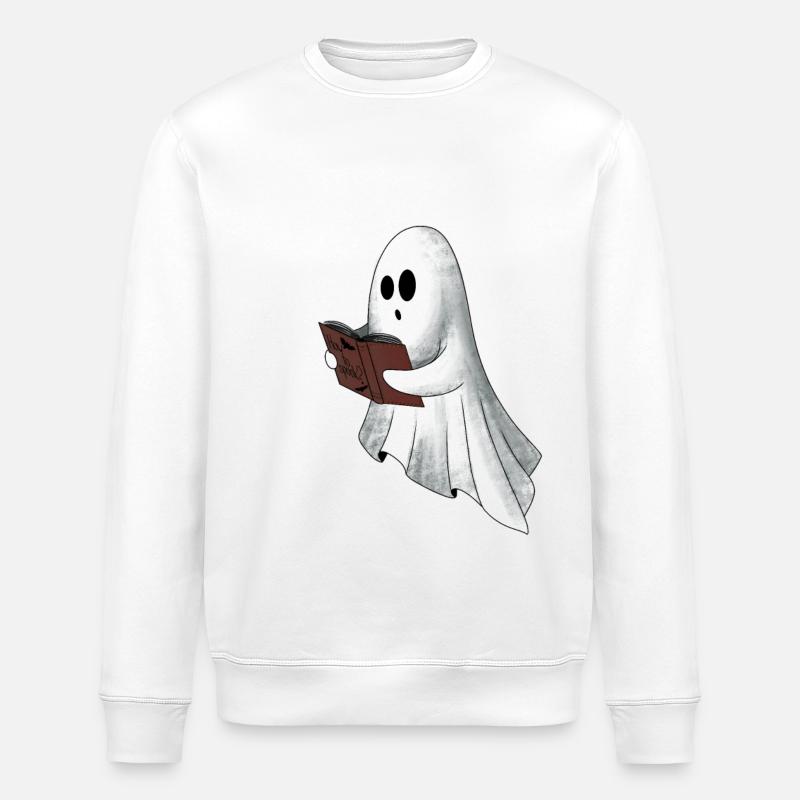 Creepy ghost white - Stanley/Stella ROLLER Unisex Organic Sweatshirt - white