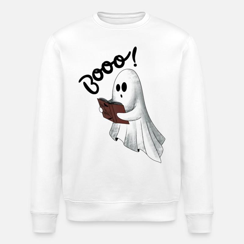 Gruseliger Geist - Stanley/Stella Unisex Bio-Sweatshirt ROLLER - Weiß