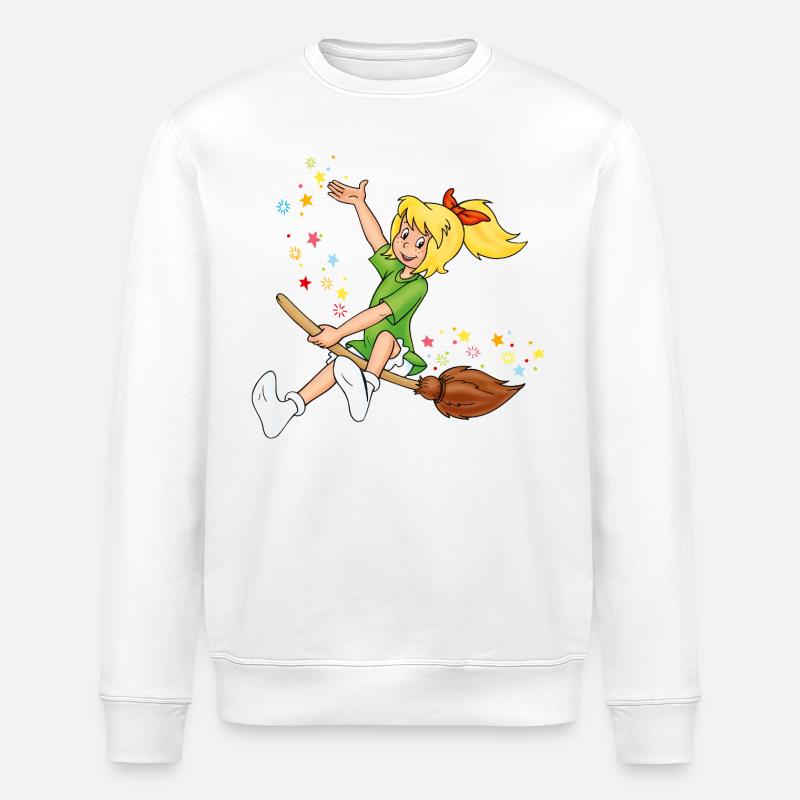 Bibi Blocksberg auf Kartoffelbrei Sternchen - Stanley/Stella Unisex Bio-Sweatshirt ROLLER - Weiß