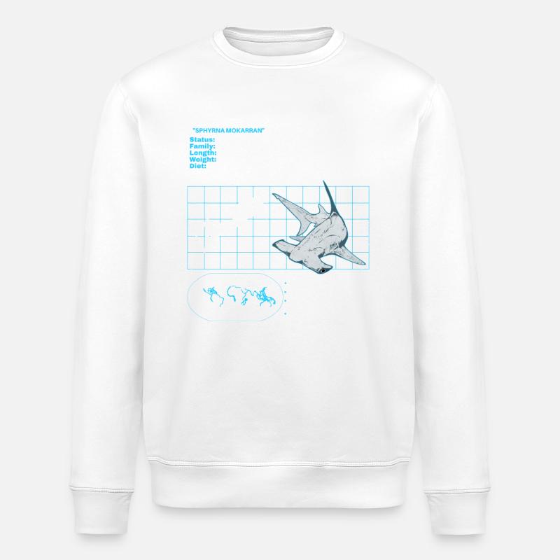 Fiche technique du requin-marteau - Sweat bio ROLLER Stanley/Stella Unisexe - blanc