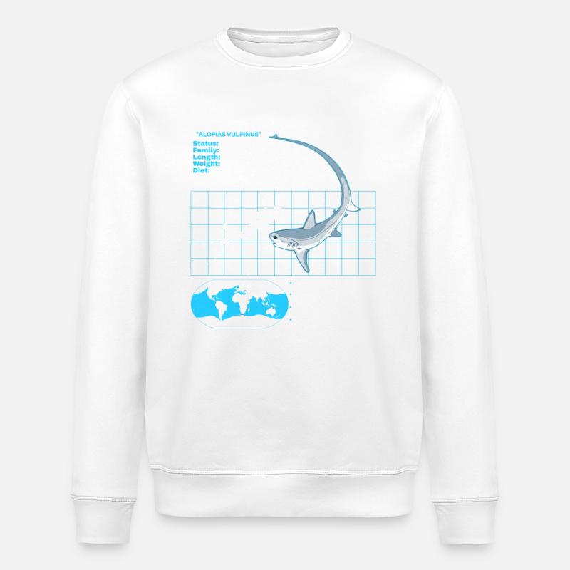 Thresher Shark Datasheet - Stanley/Stella ROLLER Unisex Organic Sweatshirt - white