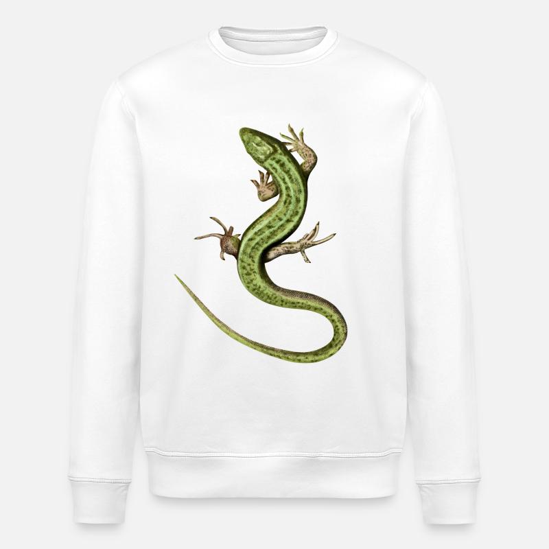 Eidechse - Stanley/Stella Unisex Bio-Sweatshirt ROLLER - Weiß