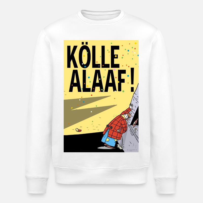 Köln Karneval Alaaf Cartoon - Stanley/Stella Unisex Bio-Sweatshirt ROLLER - Weiß