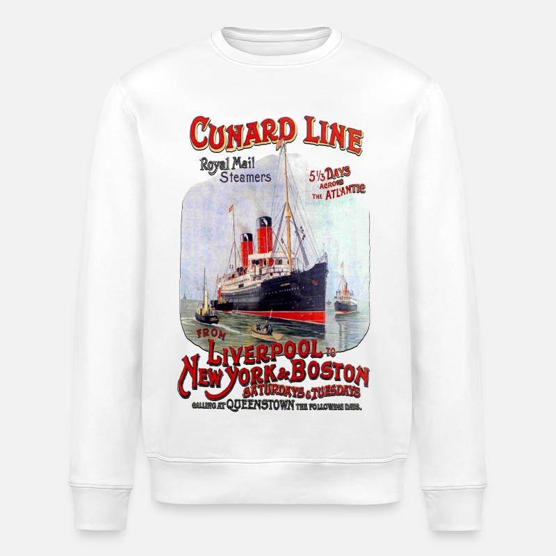 CUNARD LINE PABOT - Stanley/Stella Unisex Bio-Sweatshirt ROLLER - Weiß