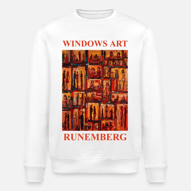 WINDOWS ART LOUIS RUNEMBERG ADAGP - Stanley/Stella ROLLER Unisex Organic Sweatshirt - white