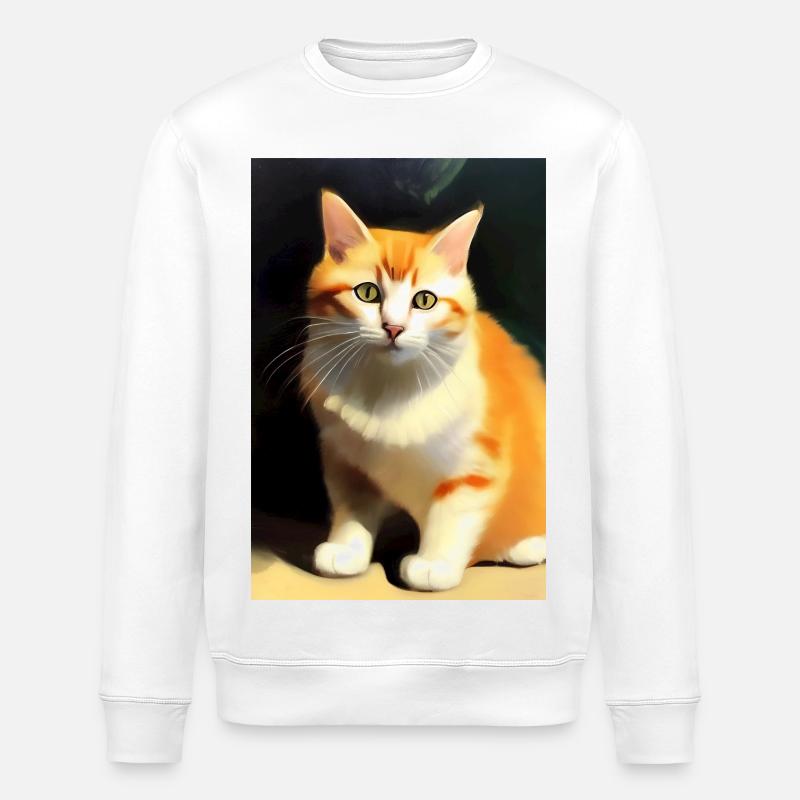 Katzen Bild - Stanley/Stella Unisex Bio-Sweatshirt ROLLER - Weiß