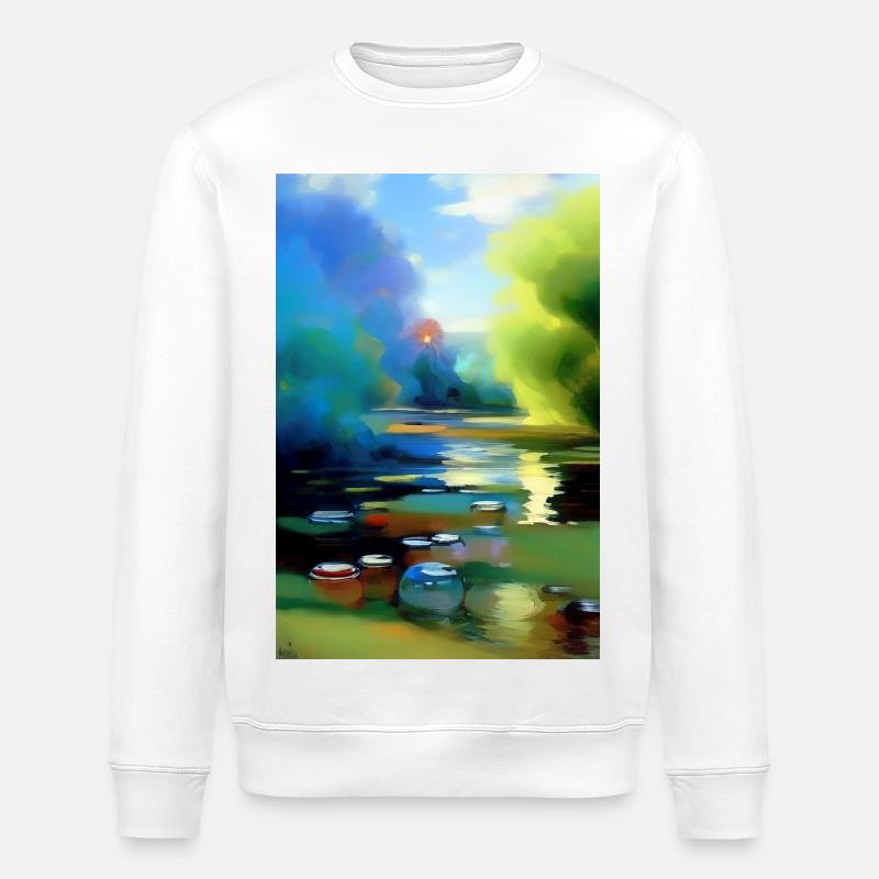 Abstrakte Muster und Formen - Stanley/Stella Unisex Bio-Sweatshirt ROLLER - Weiß