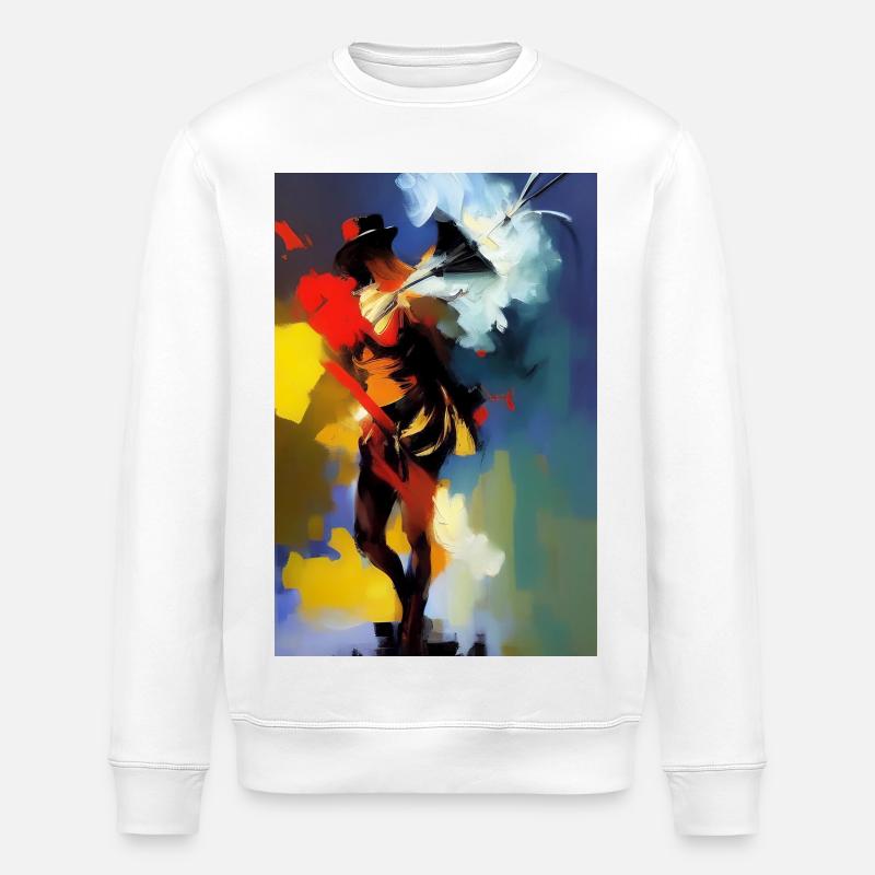Art abstrait - Sweat bio ROLLER Stanley/Stella Unisexe - blanc