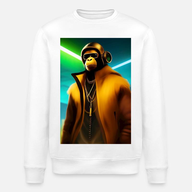 Cooler Affe - Stanley/Stella Unisex Bio-Sweatshirt ROLLER - Weiß