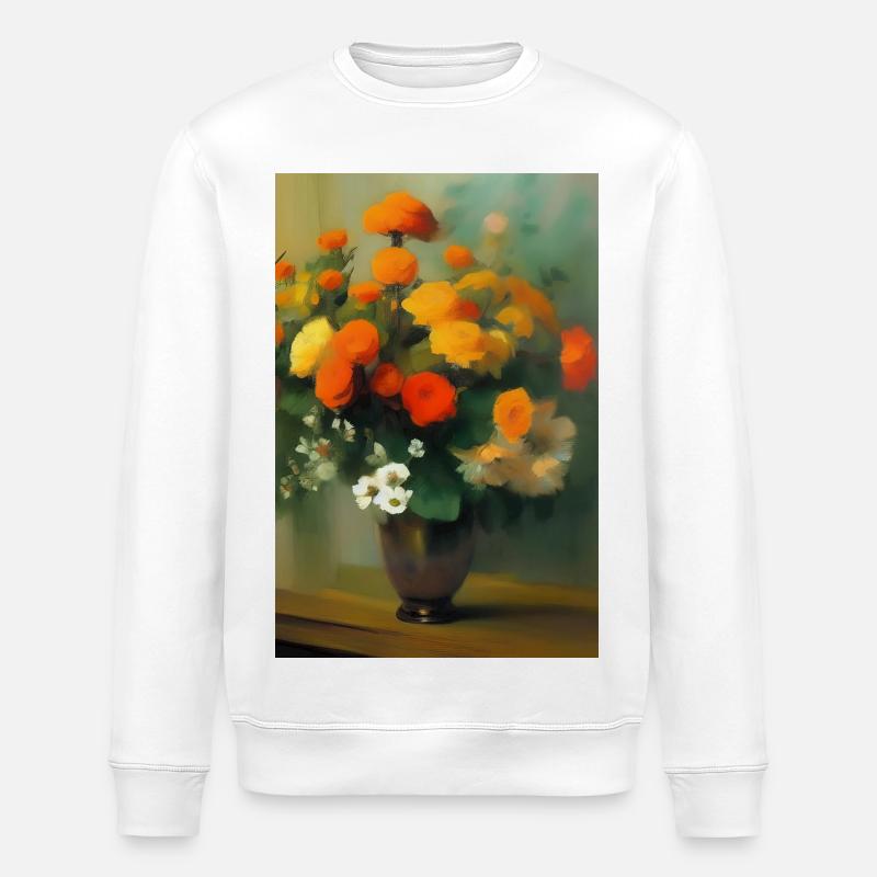 Fleurs et papillon - Sweat bio ROLLER Stanley/Stella Unisexe - blanc