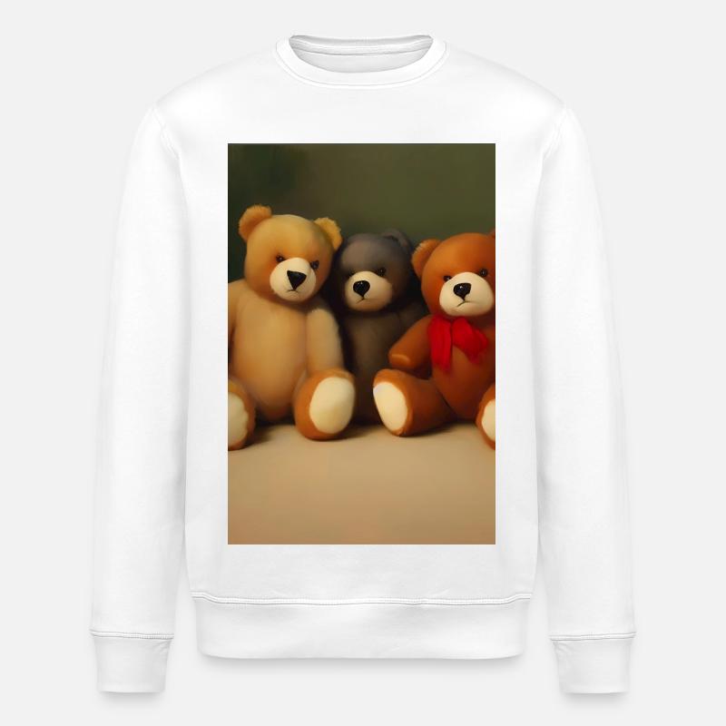 Teddybär - Stanley/Stella Unisex Bio-Sweatshirt ROLLER - Weiß