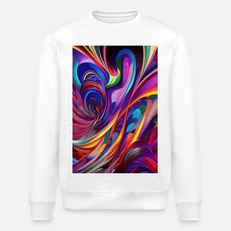 Art abstrait - Sweat bio ROLLER Stanley/Stella Unisexe - blanc