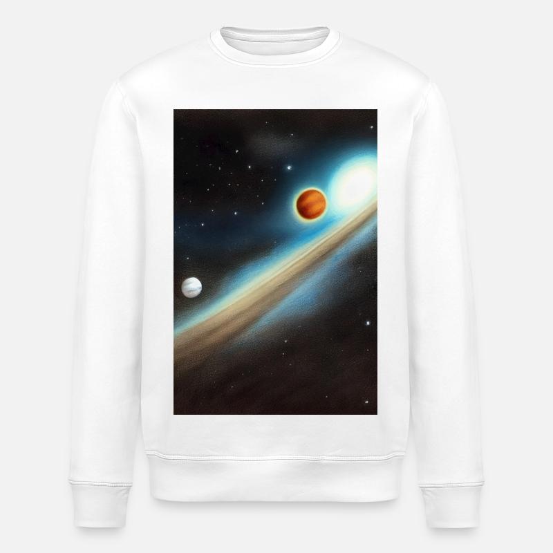 Space and planets - Stanley/Stella ROLLER Unisex Organic Sweatshirt - white