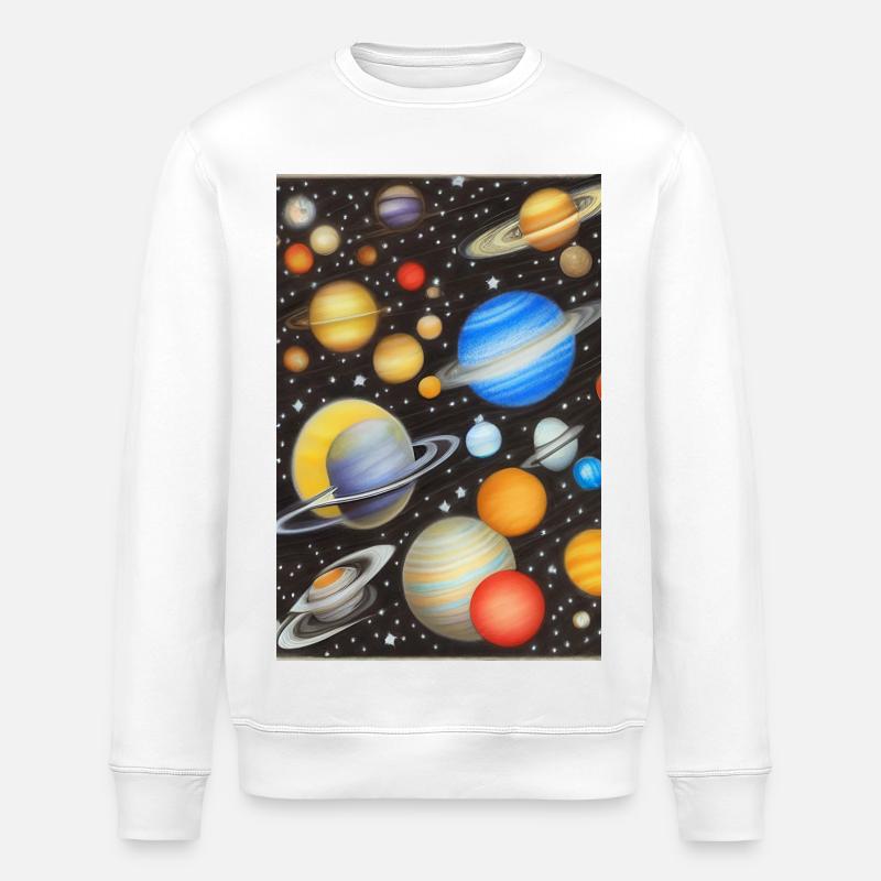 Espace et planètes - Sweat bio ROLLER Stanley/Stella Unisexe - blanc