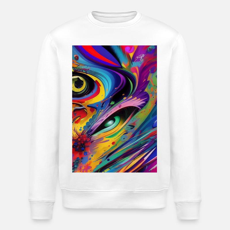 Art abstrait - Sweat bio ROLLER Stanley/Stella Unisexe - blanc