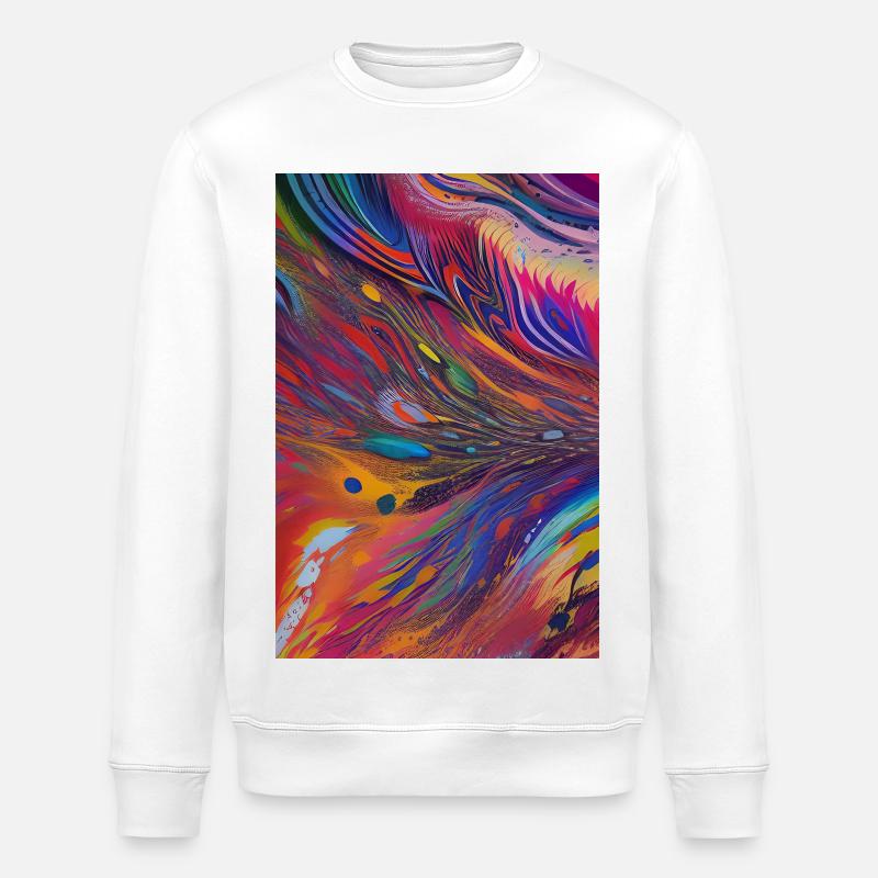 Art abstrait - Sweat bio ROLLER Stanley/Stella Unisexe - blanc