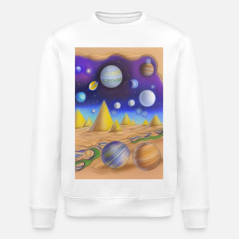 Weltall und Planeten - Stanley/Stella Unisex Bio-Sweatshirt ROLLER - Weiß