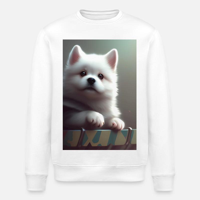 Chien - Sweat bio ROLLER Stanley/Stella Unisexe - blanc