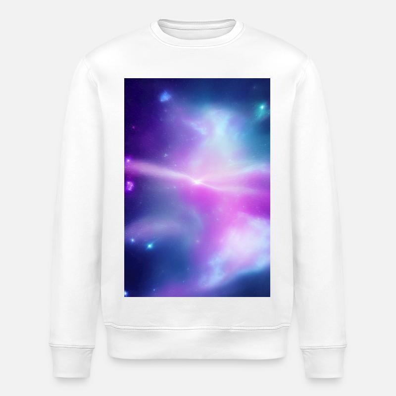 Galaxy Image - Stanley/Stella ROLLER Unisex Organic Sweatshirt - white