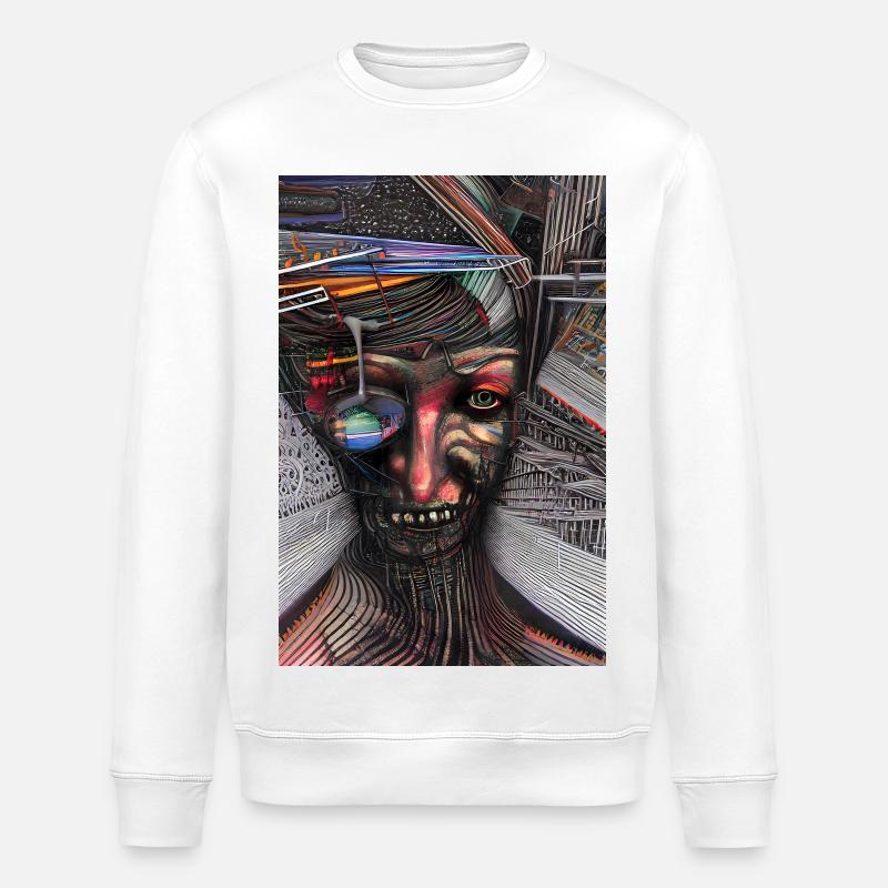 Art abstrait - Sweat bio ROLLER Stanley/Stella Unisexe - blanc