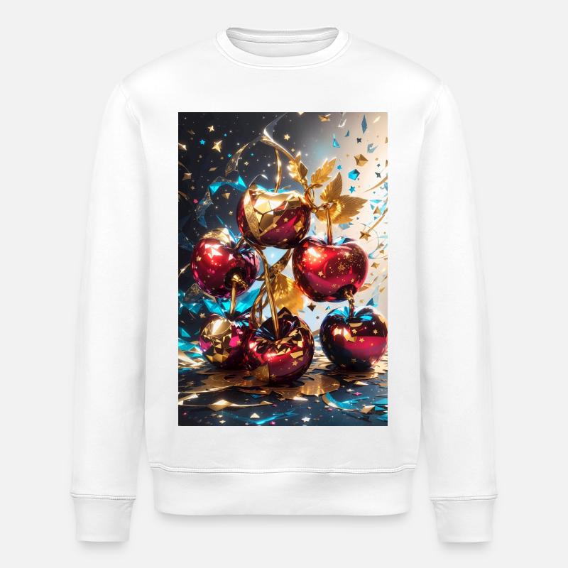 Cerises à l’or - Sweat bio ROLLER Stanley/Stella Unisexe - blanc