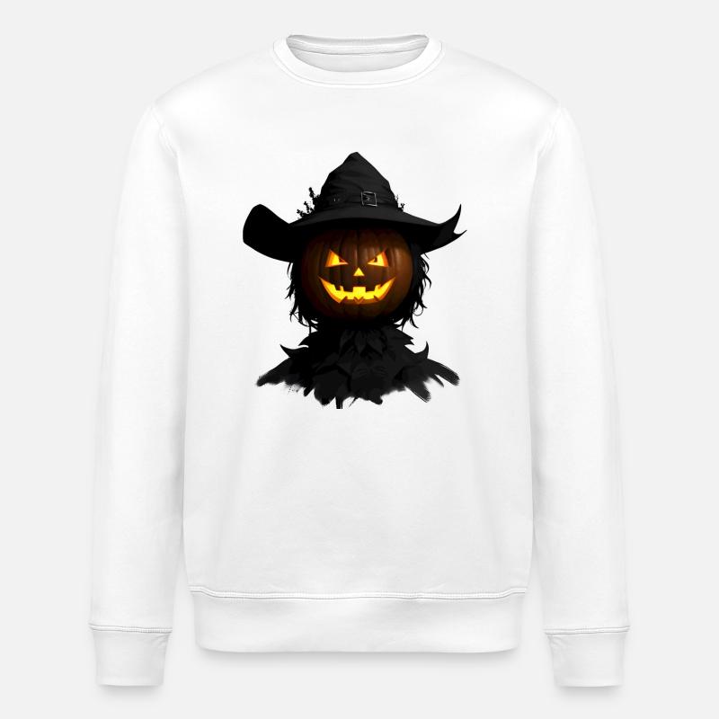 Jack-o-lantern - Stanley/Stella ROLLER Unisex Organic Sweatshirt - white