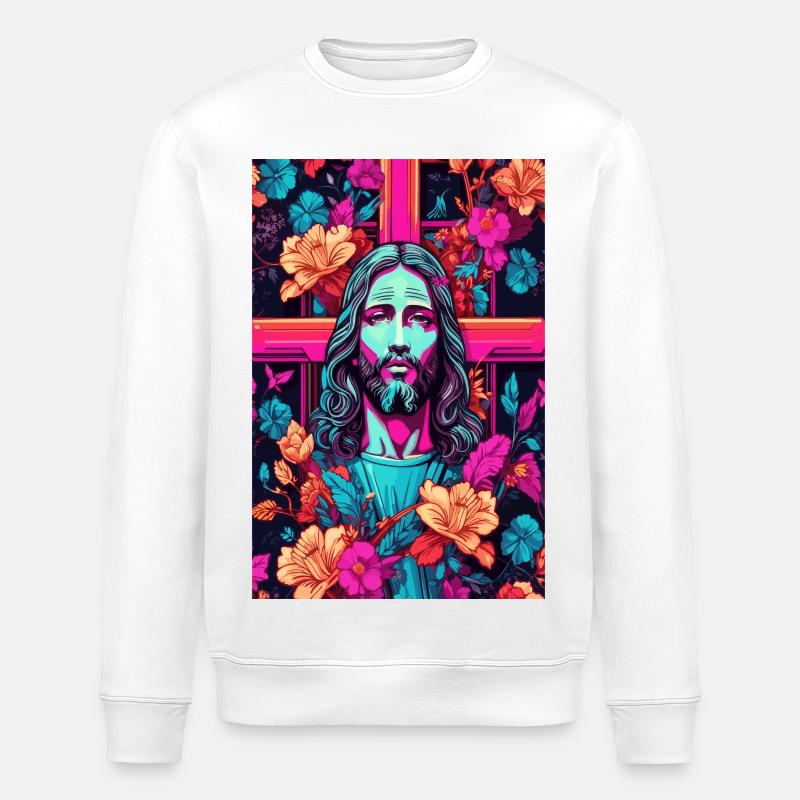 Jesus Christus - Stanley/Stella Unisex Bio-Sweatshirt ROLLER - Weiß