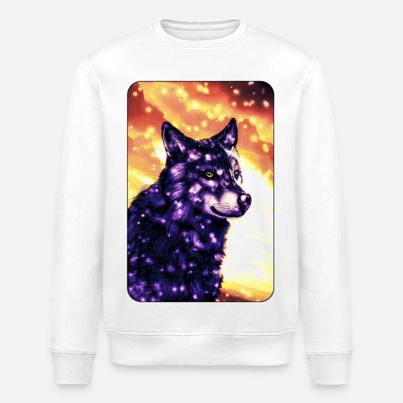 Lila Wolf - Stanley/Stella Unisex Bio-Sweatshirt ROLLER - Weiß