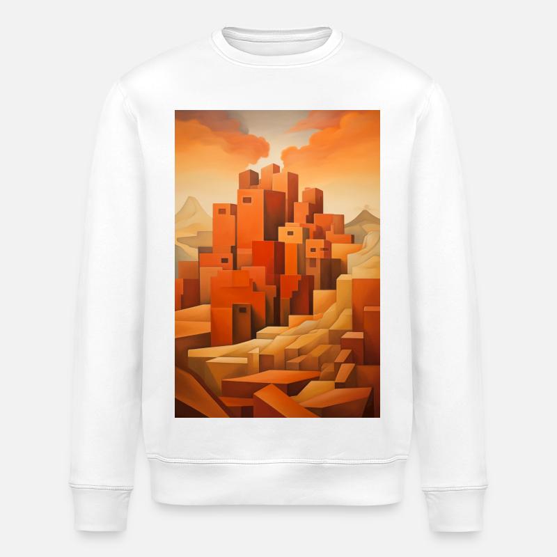 Wüstenlandschaft, Wüstendorf - Stanley/Stella Unisex Bio-Sweatshirt ROLLER - Weiß